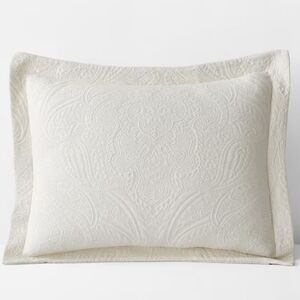 New Lot The Company Store Hillcrest Cotton Matelassé Shams - King x2 - Ivory